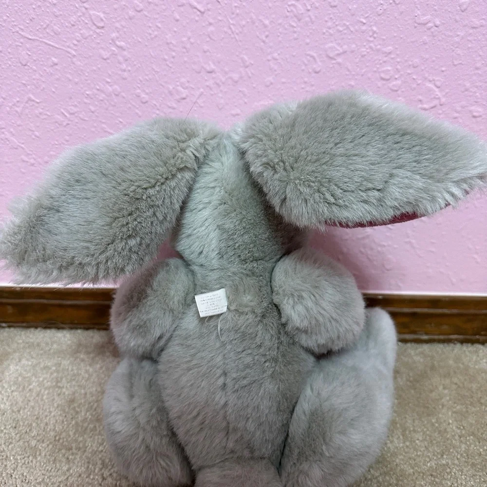 North American Bear Co. Grey Gray Jointed Bunny Rabbit Plush 14” Vintage Toy